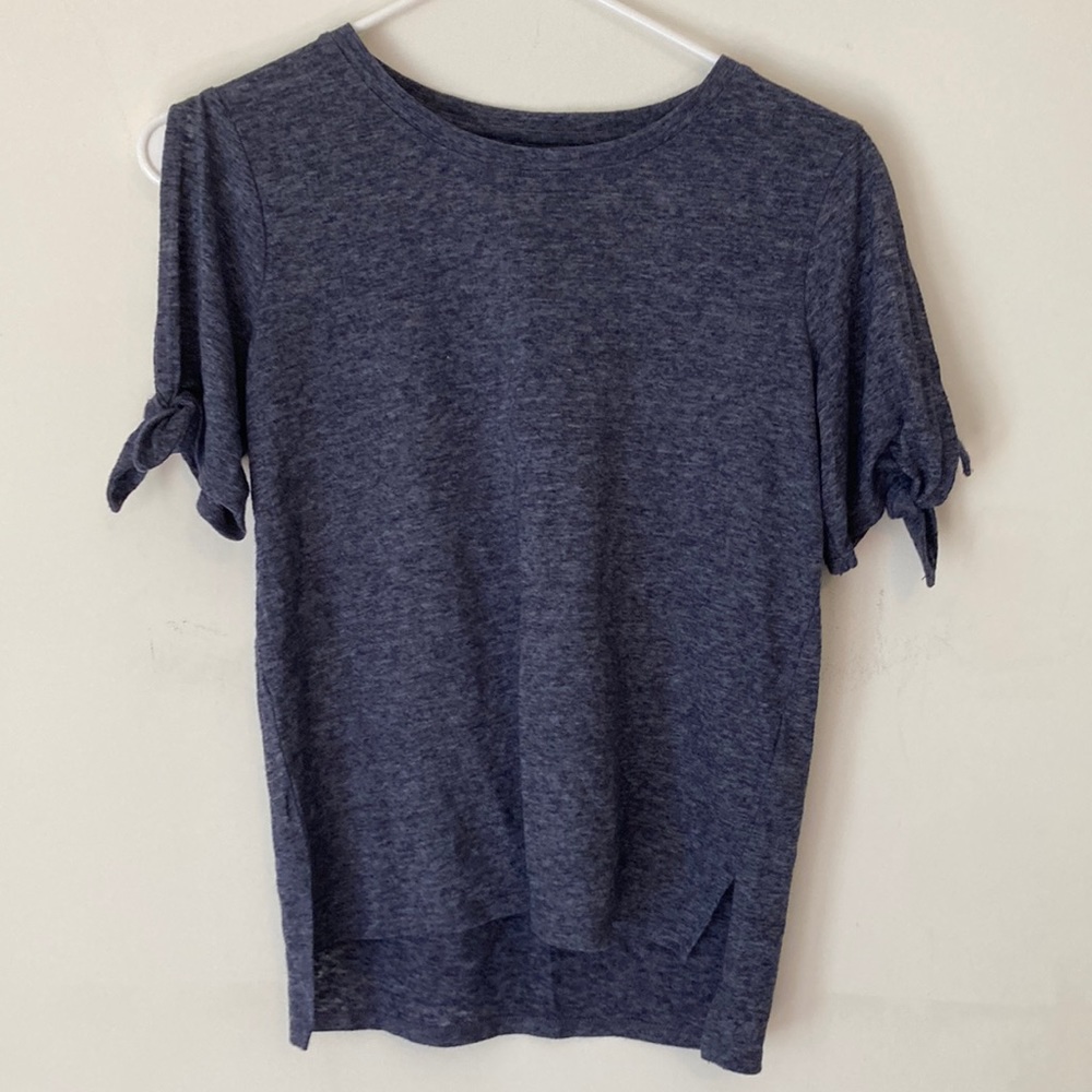 Old Navy girl’s shirt, open shoulder tie on the sleeve.